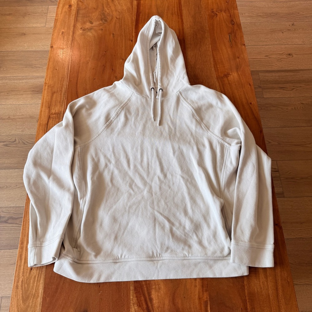 FLX Men's Cream Thermal Hoodie Size L